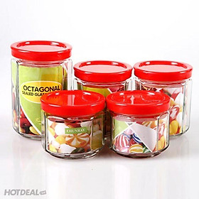 Mua Bộ 5 lọ hũ đựng gia vị bằng thủy tinh cao cấp