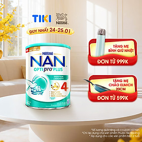 Sữa bột Nestlé NAN OPTIPRO PLUS 4 800g/lon với 5HMO Giúp tiêu hóa tốt + Tăng cường đề kháng - Bé 2-6 tuổi