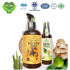 Combo Dầu Gội Thảo Mộc MẸ KEN 500ml & Tinh Dầu Bưởi Nguyên Chất MẸ KEN 100ml kích thích mọc tóc, ngăn ngừa gãy rụng, giảm nấm ngứa - tặng kèm 1 khăn tắm