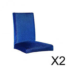 2xStretch Dining Room Chair Seat Cover Slipcover Stool Protector Dark Blue