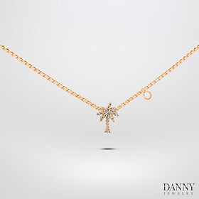 Dây Chuyền Có Mặt Danny Jewelry Bạc 925 Xi Vàng Hồng/Rhodium Hình Cây Dừa Đính Đá CZ DM047