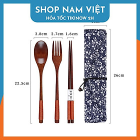 Mua Set Muỗng Đũa Gỗ Du Lịch Phong Cách Nhật Bản Bộ 4 Món