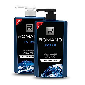 Bộ Dầu Gội và Sữa Tắm cho nam Romano Force 650ml 2 +Tặng 5 gói dâu gội