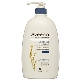 Aveeno Active Naturals Skin Relief Moisturising Body Wash Fragrance Free 1 Litre