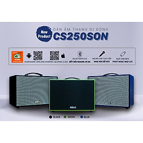 Hình ảnh Loa kéo xách tay ACNOS KBEATBOX CS250SON - Bass 2.5 tấc, công suất 300W - Dàn karaoke di động tiện lợi - Hát karaoke không cần mạng - Kết nối bluetooth 5.0, USB - Thiết kế sang trọng, tiện lợi - Kèm 2 micro không dây UHF cao cấp - Hàng chính hãng
