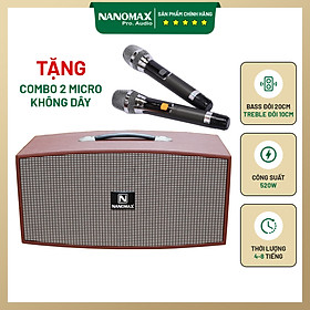 Mua Loa Kéo Karaoke Xách Tay Nanomax X-420 X420 Nâu Bass Đôi 20cm Công Suất 520w Hàng Chính Hãng