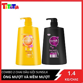 COMBO 2 Chai dầu gội Sunsilk Óng mượt rạng ngời - Đen 1400g