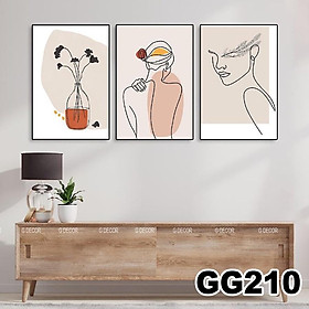 Mua Tranh treo tường canvas 3 bức phong cách hiện đại Bắc Âu 106  tranh trừu tượng trang trí phòng khách  phòng ngủ  spa