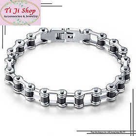 LẮC TAY INOX NAM KIỂU DÂY XÍCH XE CỰC ĐỘC ĐẸP KHÔNG ĐEN