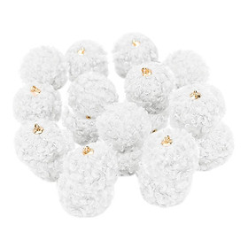 20Pieces/Set Mini Fuzzy Balls Imitation Lamb Wool Balls Pendants with Ring for DIY Earring (Diameter: 15mm/0.59