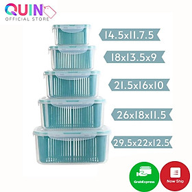 SET 5 Hộp Đựng Đồ, Thực Phẩm Bảo Quản Tủ Lạnh Đa Năng Có Nắp Đậy Cao Cấp - Hộp Đựng 2 Lớp Tiện Lợi