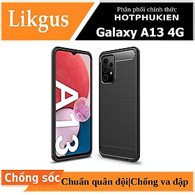 Ốp lưng chống sốc cho Samsung Galaxy A13 hiệu Likgus vân kim loại , chống sốc chuẩn quân đội, chống va đập - hàng nhập khẩu