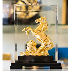 Tượng ngựa dát vàng 24k(22x17x14cm) MT Gold Art- Hàng chính hãng, trang trí nhà cửa, phòng làm việc, quà tặng sếp, đối tác, khách hàng, tân gia, khai trương