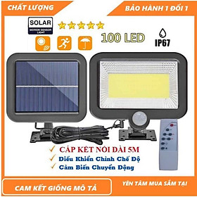 Mua 100 LED siêu sáng pin tách rời đèn năng lượng mặt trời cảm ứng hồng ngoại đèn pha led