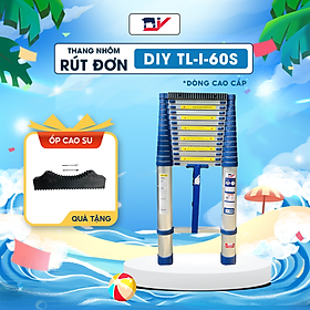 Thang nhôm rút đơn cao cấp DIY TL-I-60S chiều cao sử dụng tối đa 6.0M