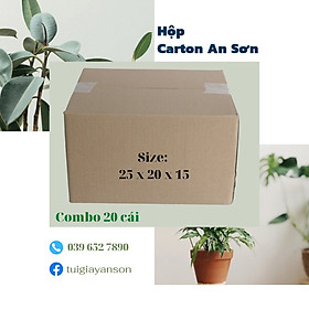 Combo 50 Hộp Bìa Carton Hộp Bìa Gói Hàng Ship Cod Dày Dặn KT 25x20x15cm