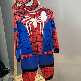 Bộ quần áo siêu nhân nhện bé trai phát quang chất cotton cực xịn B138 tặng kèm mặt nạ