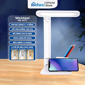 Mua Đèn học để bàn chống cận tích điện Weidasi 6072 - LED bảo vệ mắt chống cận thị - Thiết kế thông minh gọn gàng tích hợp hộp bút và đế giữ điện thoại