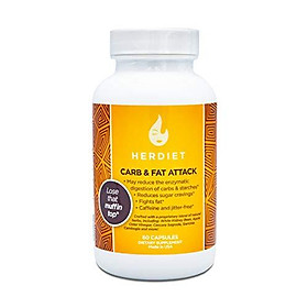Her Diet Carb and Fat Attack – Extra Strength Carbohydrate & Fat Blocker – Appetite Suppressant Pills – Stimulant Free – Cheat Meal Aid -- Weight Loss for Women