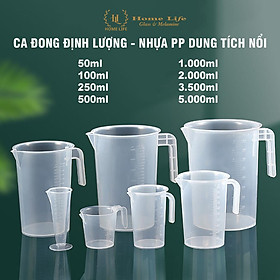 Ca Đong 5L Có Vạch Chia Định Lượng Dập Nổi - Chuẩn nhựa PP