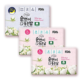 COMBO 3 GÓI BĂNG VỆ SINH HỮU CƠ NEOSIS COTTON_2GÓI BAN NGÀY (28cm) & 1 GÓI BAN ĐÊM(32cm)_