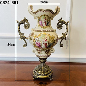 Bình cắm hoa CB24-BH1 họa tiết châu âu hình người tân cổ điển size cao 54 cm.