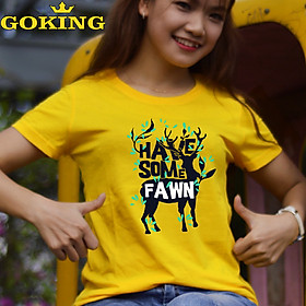 Crazy sales. Áo thun nữ GOKING in hình dễ thương, áo phông thoát nhiệt Nhật Bản 100 cotton thoáng mát, thấm hút mồ hôi, đánh bay cơn nóng mùa hè