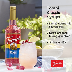 Siro Pha Chế Hương Hoa Hồng Torani Classic Rose Syrup 750ml Mỹ