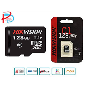 Thẻ Nhớ Micro SD Hikvision 128G-64GB-32G chuẩn Class 10, Thẻ nhớ camera, Thẻ nhớ điện thoại - hàng chính hãng - Thẻ Hikvision C1 Đen - 128GB