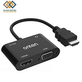 Mua Cáp chuyển HDMI to HDMI+VGA Onten 5165hv hỗ trợ HD1080P - Bảo hành 12 tháng