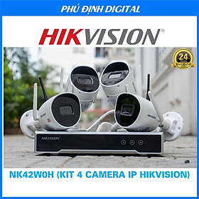 Mua Trọn bộ 4 camera IP Wifi kèm mic thu âm 2MP Hikvision Thế hệ mới mã NK42W0H - Hàng Chính Hãng