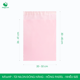 Combo 100 túi nilon gói hàng - túi niêm phong đóng hàng màu hồng pastel - NHIỀU KÍCH THƯỚC