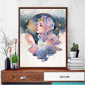 Mua Tranh sơn dầu số hoá tự tô đã căn sẵn khung 40x50 cm (painting by number) - Magic girl