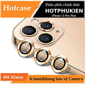 Bộ miếng dán kính cường lực Camera dành cho iPhone 13 Pro Max hiệu HOTCASE Kuzoom Lens Ring mang lại khả năng chụp hình sắc nét full HD - Hàng nhập khẩu