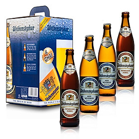 Combo 4 chai bia Đức Weihenstephan 500 ml ( 2 Hefeweissbier + 2 Dunkel)