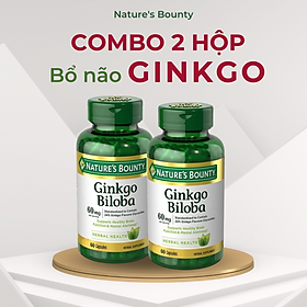 Combo 2 chai Viên Uống Bổ Não Ginkgo Biloba Nature's Bounty - 60 Viên