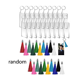 58mm Keychain Tassels Charms Blanks Set Mix Colored Bulk Pendants and Keychain Rings for DIY Projects Key Rings Bracelet Supplies