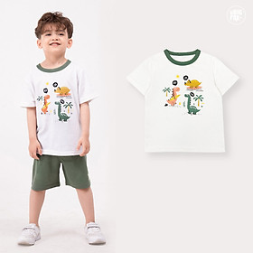 Áo cộc tay bé trai BIGFOX - MISS MEOW size đại mặc nhà mùa hè, áo phông cho bé trai chất cotton phong cách Âu Mỹ cỡ 3-8 tuổi 10 - 26 kg QATE 01