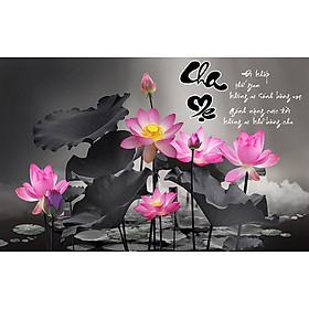 Mua Tranh thêu chữ thập cha mẹ hoa sen LV3543 75 x 51 cm chưa thêu