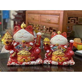 Mua Mèo Thần Tài Vua Mèo Đại Gia 27cm - Đẹp Sắc Sảo Từ Nghệ Nhân - May Mắn Cát Tường Bậc Nhất