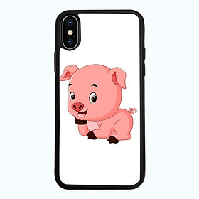 Ốp Lưng Kính Cường Lực Dành Cho Điện Thoại iPhone X Pig Pig Mẫu 1