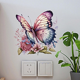 Flowers Butterfly Wall Decals, Wall Decoration, Modern Removable Decorative Floral Wall Stickers for Bedroom, Sofa, Backdrop