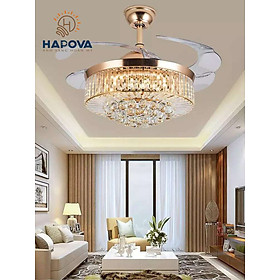 Mua Đèn quạt trần 8018 HAPOVA ZAYTI Cánh cụp Cánh xòe Động cơ 6 số + Tặng kèm Điều khiển từ xa HÀNG CHÍNH HÃNG