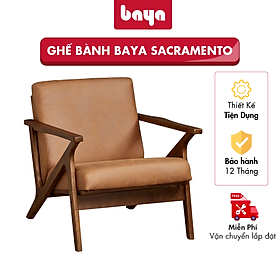 Mua Ghế Bành Đơn Bọc Vải Cao Cấp BAYA Sacramento Thiết Kế Khung Gỗ Cao Su Đệm Ngồi Bằng Mút Bọc Vải Polyester Kích Thước 84x71x75cm 1079067