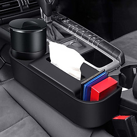 Car Front Seat  Organizer  Holder Tissue Box Easily Install Console Side Organizer Strong Impact Resistance Multifunctions Black