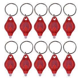 10 Pcs Mini Portable LED Light Flashlight Keychain Ultra Bright Key Ring Emergency Camping Lamp Light Torch