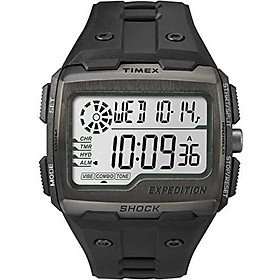 Timex Men Grid Shock LCD/Black Dial with Black Resin Strap Watch