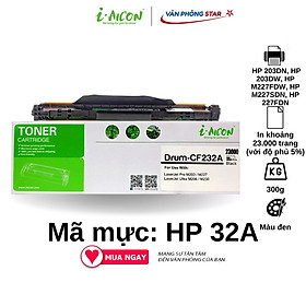 Mua  hàng chính hãng  Cụm trống 32A thương hiệu I.aicon mã CF232A dùng cho máy  in HP 203DN  HP 203DW  HP M227FDW  HP M227SDN  HP 227FDN. Tuổi thọ 23000 trang  vận hành êm ái ổn định  bản in đẹp nét  tương thích hoàn toàn thiết bị