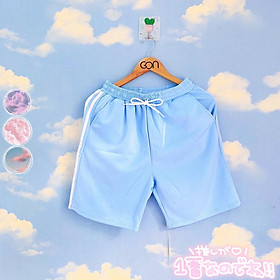 Quần Shorts Lửng Kẻ 3 Sọc Quần Ulzzang Ống Rộng Quần Đùi Sọc