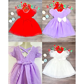 Đầm bé gái, váy công chúa thiết kế cao cấp siêu yêu (đỏ, trắng, tím) 1 - 8 tuổi